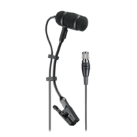 CARDIOID CONDENSER CLIP-ON INSTRUMENT MICROPHONE, 55&quot; (1.4M) PERMANENT ATTACHED MINIATURE CABLE